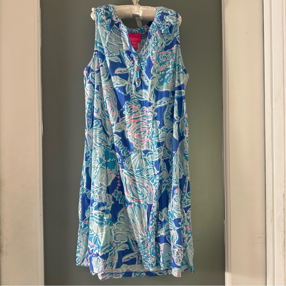 Lilly Pulitzer Mini Essie girls Dress- Blue Haven Pop Up Into The Deep